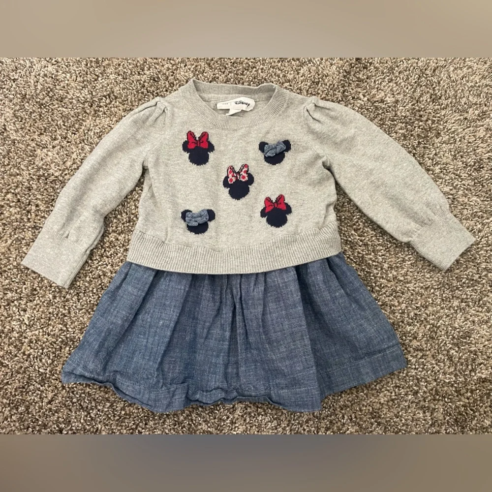 Toddler Baby GAP Disney Minnie Mouse Sweater Dress Size 12-18 Months